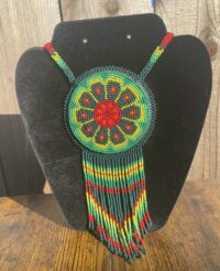 Beaded Hikuri Medicine Pouch Necklace